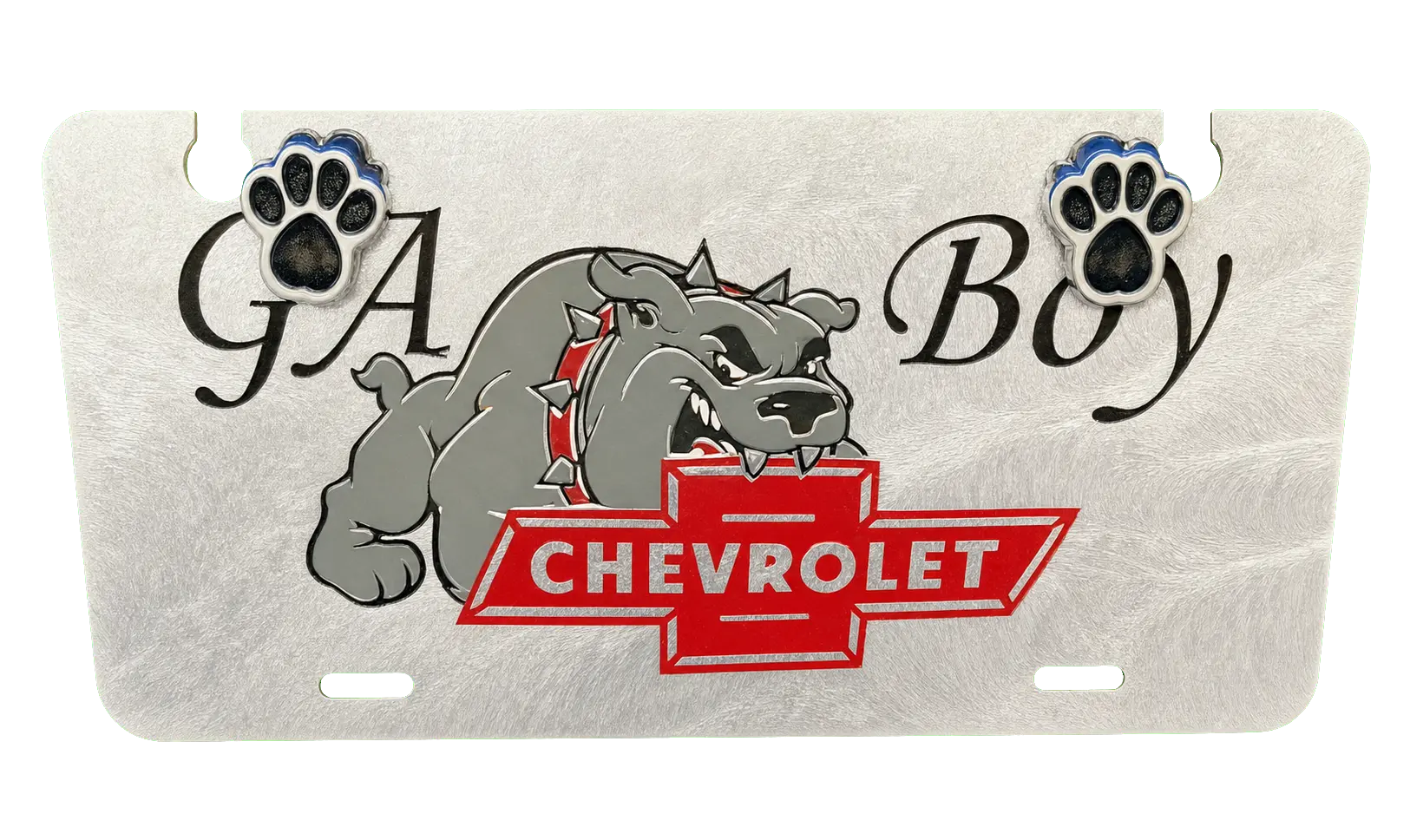 GA Boy custom mirror vehicle tag